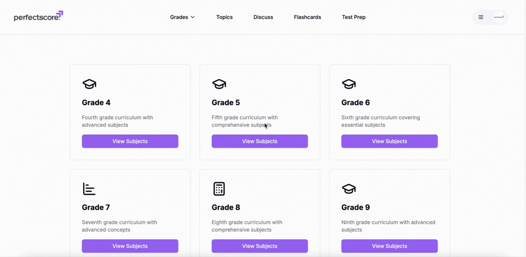 PerfectScore app demo showing AI tutor in action